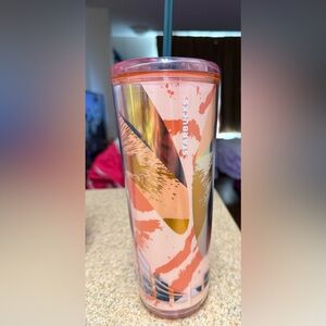 Starbucks Geometric Pink and Gold Tumbler